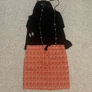 Vibrant patterned professional skirt